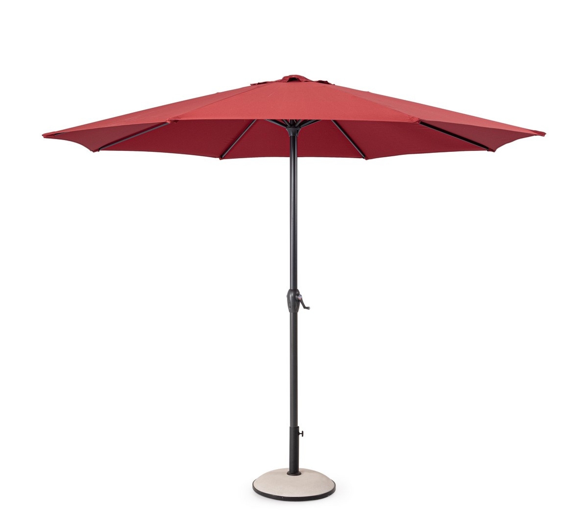Parasol z nogą centralną KALIFE czerwony Ø300 aluminiowy Bizzotto