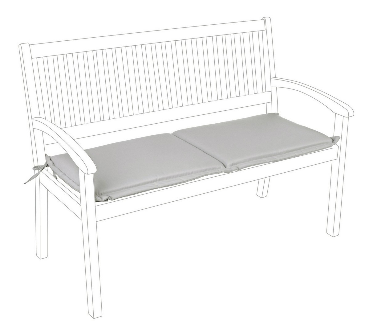 Poduszka na ławkę POLY180 taupe 115x47 wodoodporna z poliestru Bizzotto