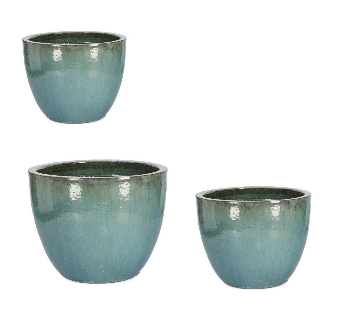 Zestaw donic ogrodowych QUANG niebiesko-zielona Ø28,Ø37,Ø46 z terakoty Bizzotto