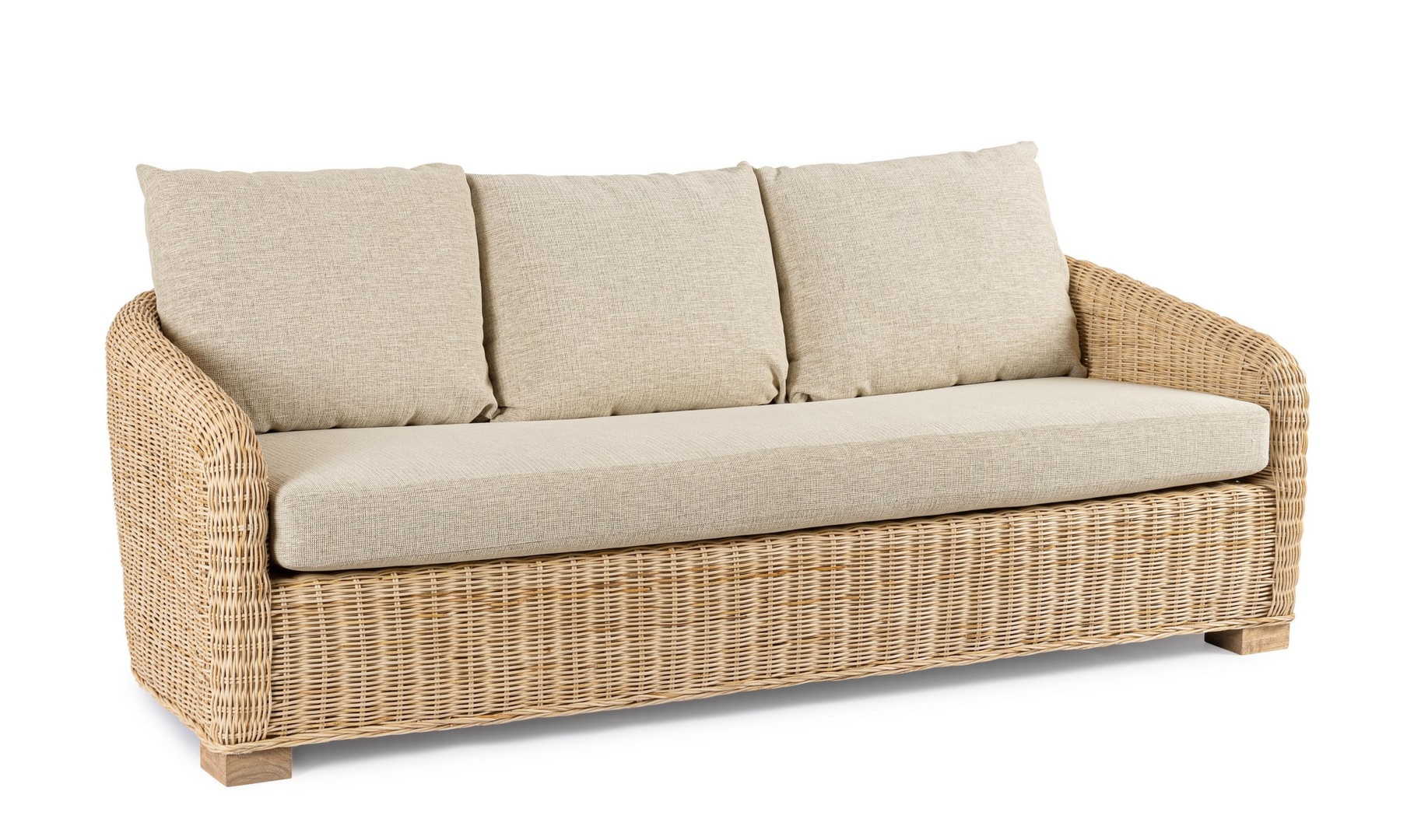Sofa Cadice naturalna 190x90x63,5cm rattan i drewno mango PET Bizzotto