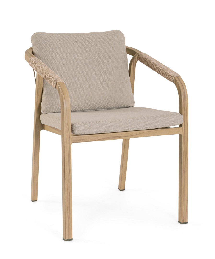 Krzesło ogrodowe KALIMERA desert 55x62 aluminiowe z efektem drewna Bizzotto