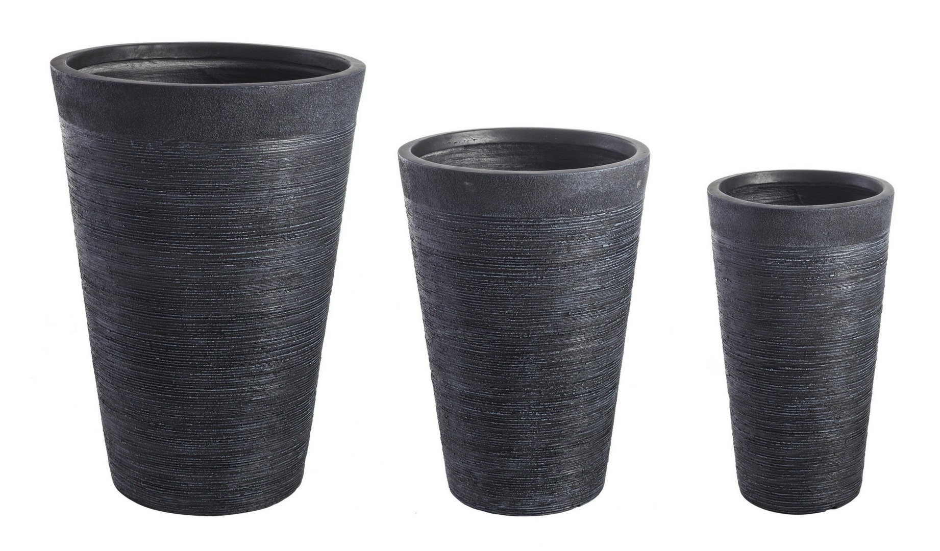 Zestaw donic ogrodowych GRAFFITI czarny Ø30 z włókna szklanego i gliny Bizzotto