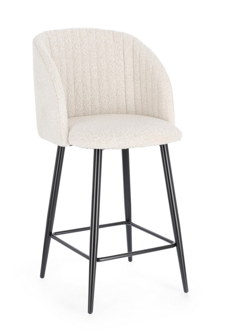 Krzesło kuchenne Queen czarne/kremowe 59x53x97cm stal i PU Bizzotto