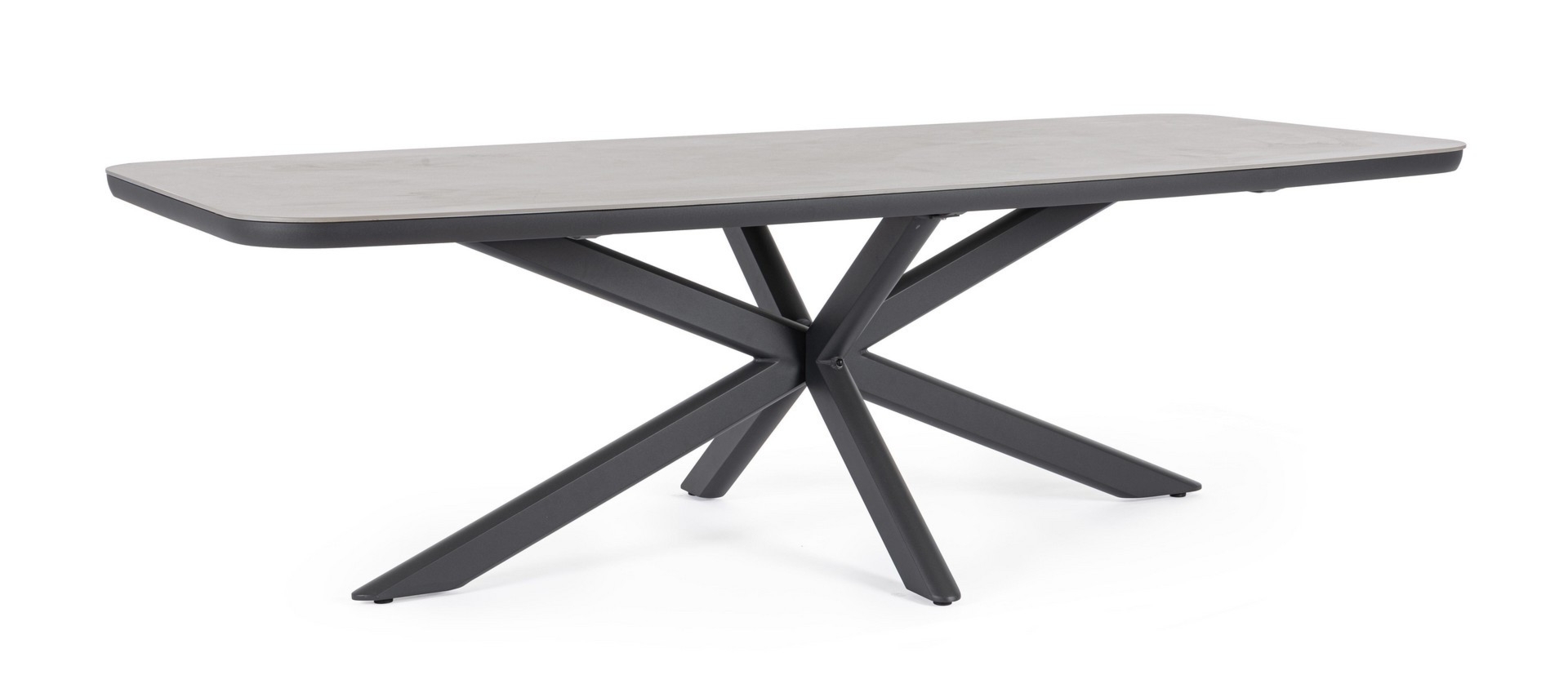 Stół ogrodowy ISACCO antracyt szary 240x110 aluminiowy z blatem ze spieku kwarcowego Bizzotto