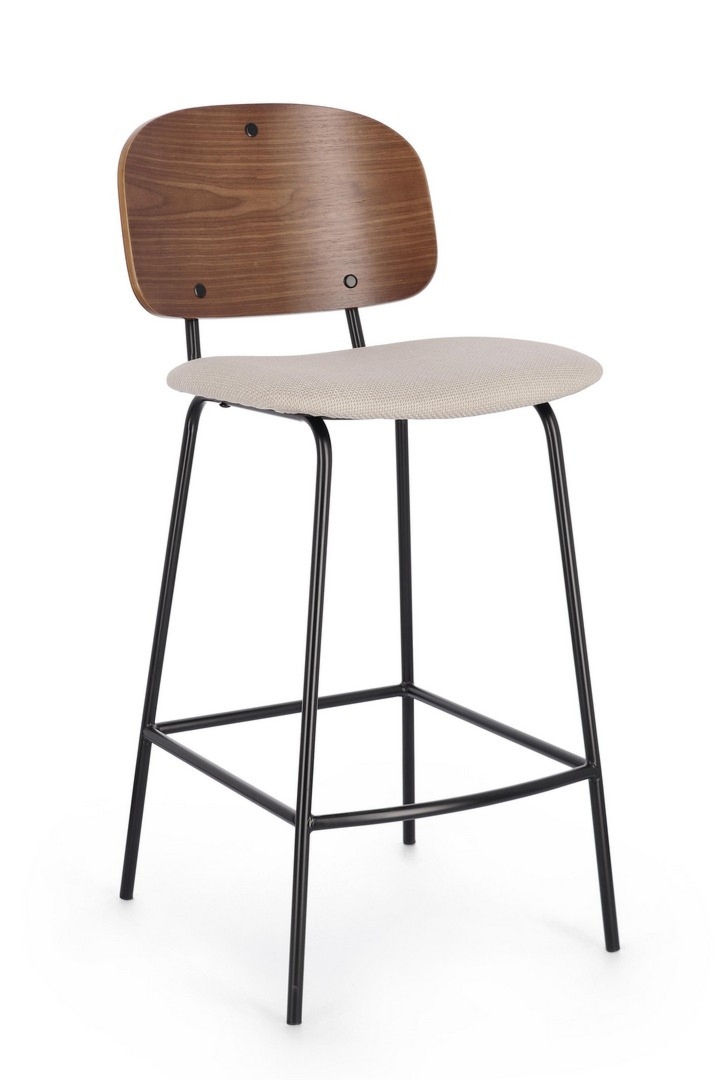 Krzesło kuchenne Sienna beżowe 43x53x94cm stal epoksydowa, PET Bizzotto