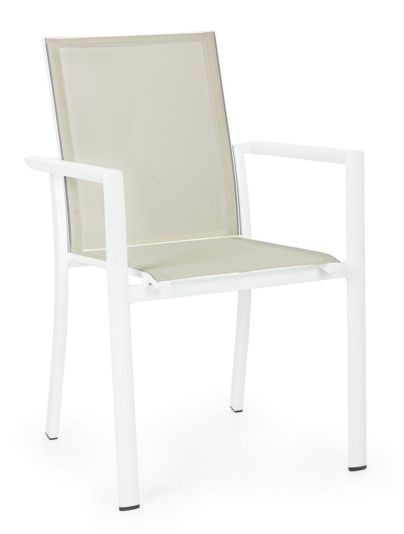 Krzesło ogrodowe KONNOR białe 56.2x60 aluminiowe Bizzotto
