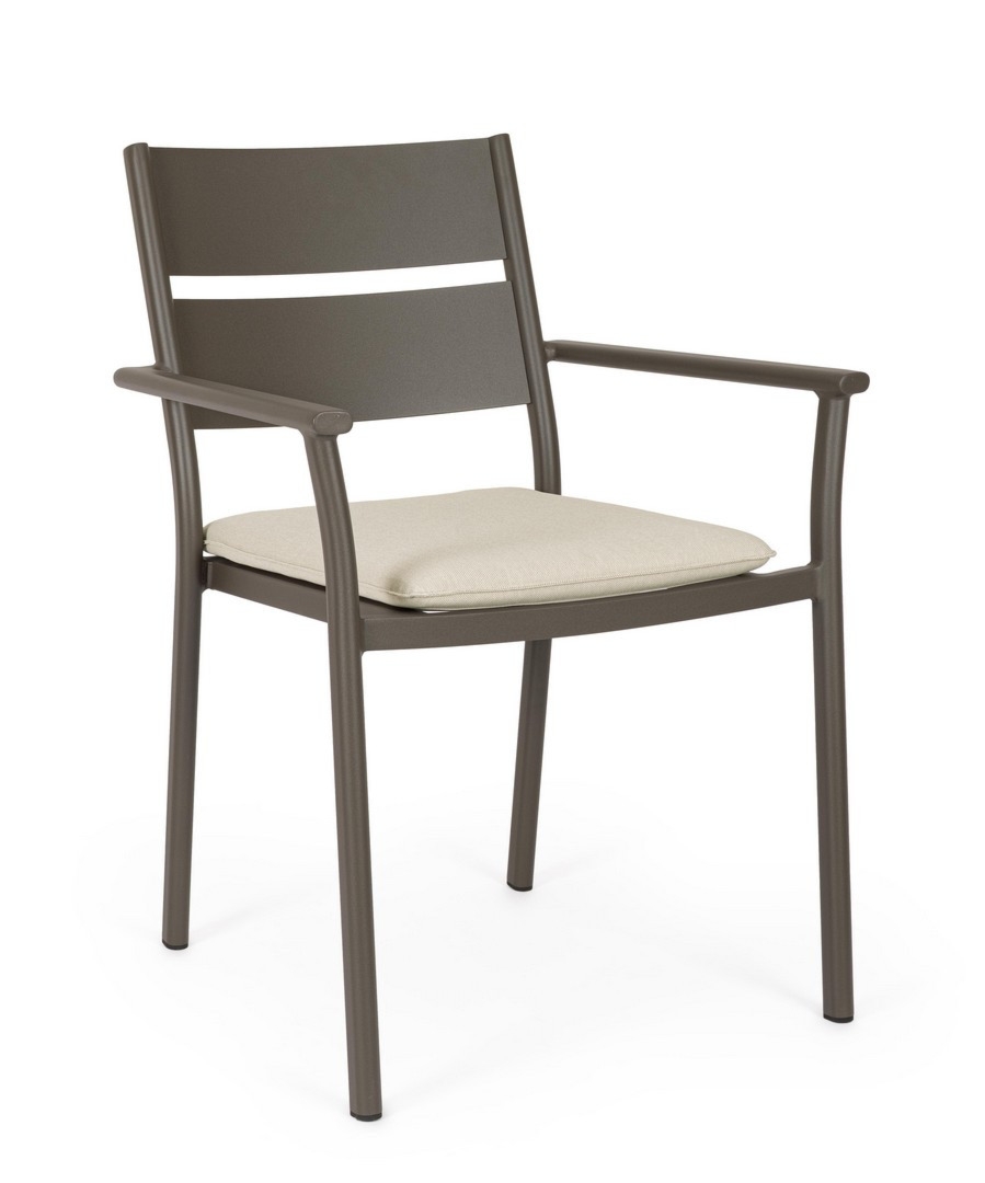 Krzesło ogrodowe MOLOKAI kakaowy 65.5x62 aluminiowe Bizzotto