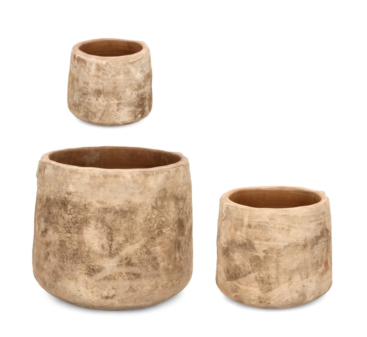 Zestaw donic ogrodowych MINH terakota Ø26,Ø35,Ø49 z terakoty Bizzotto