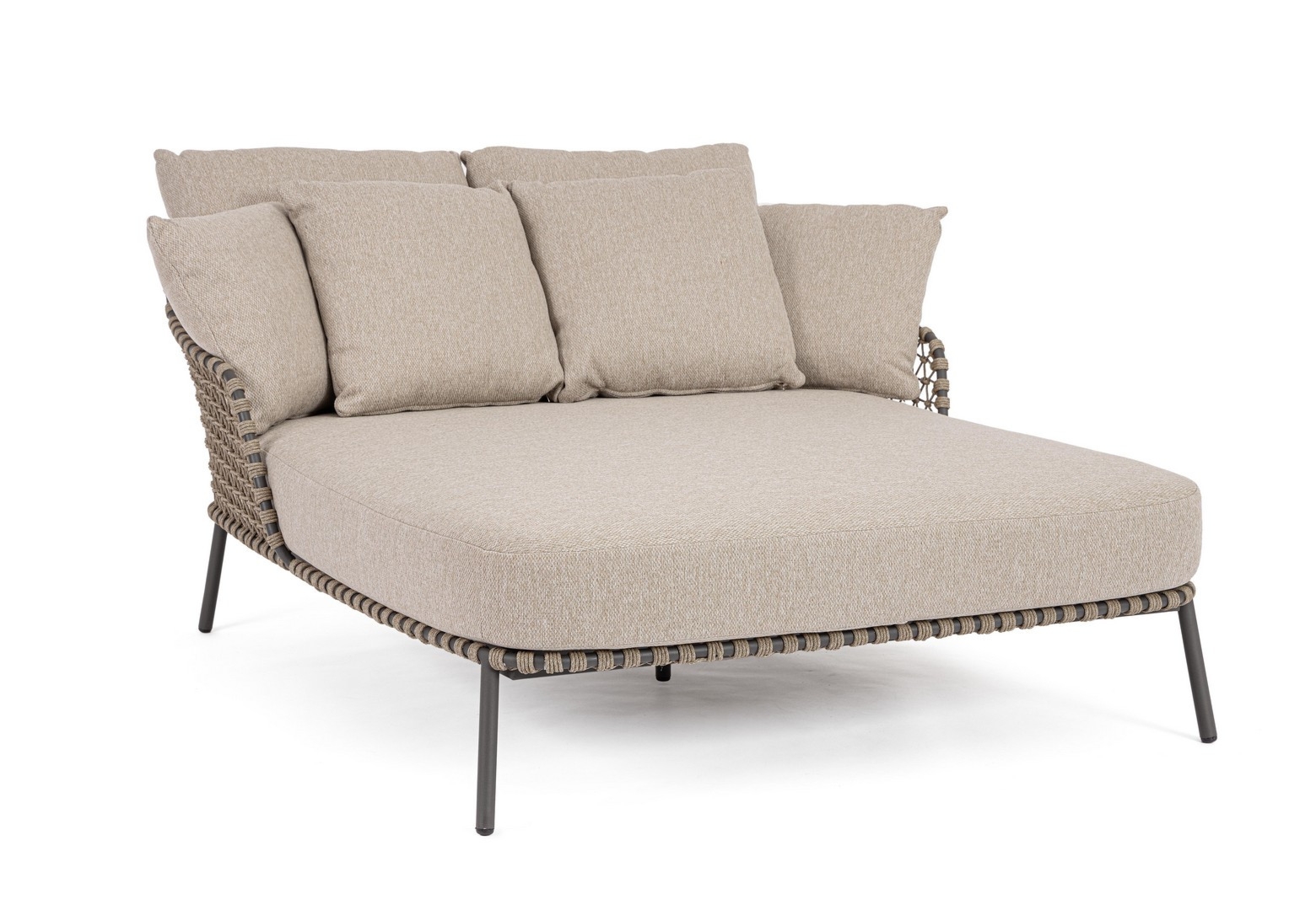 Łóżko ogrodowe IVISSA beżowe 139x169.5 stalowe olefin Bizzotto