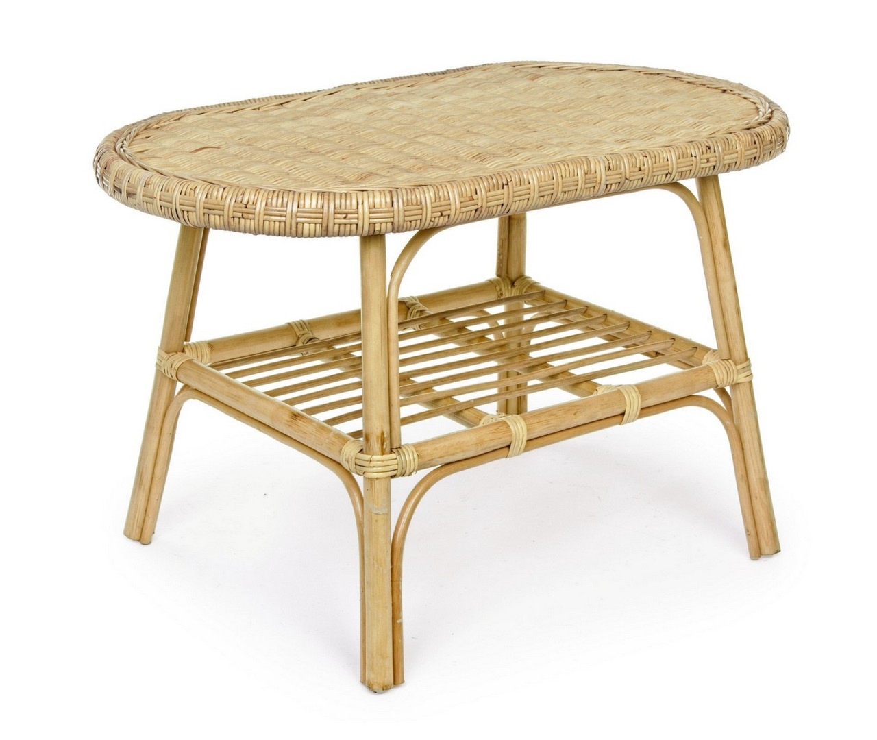 Stolik kawowy INES 80x50 z rattanu Bizzotto