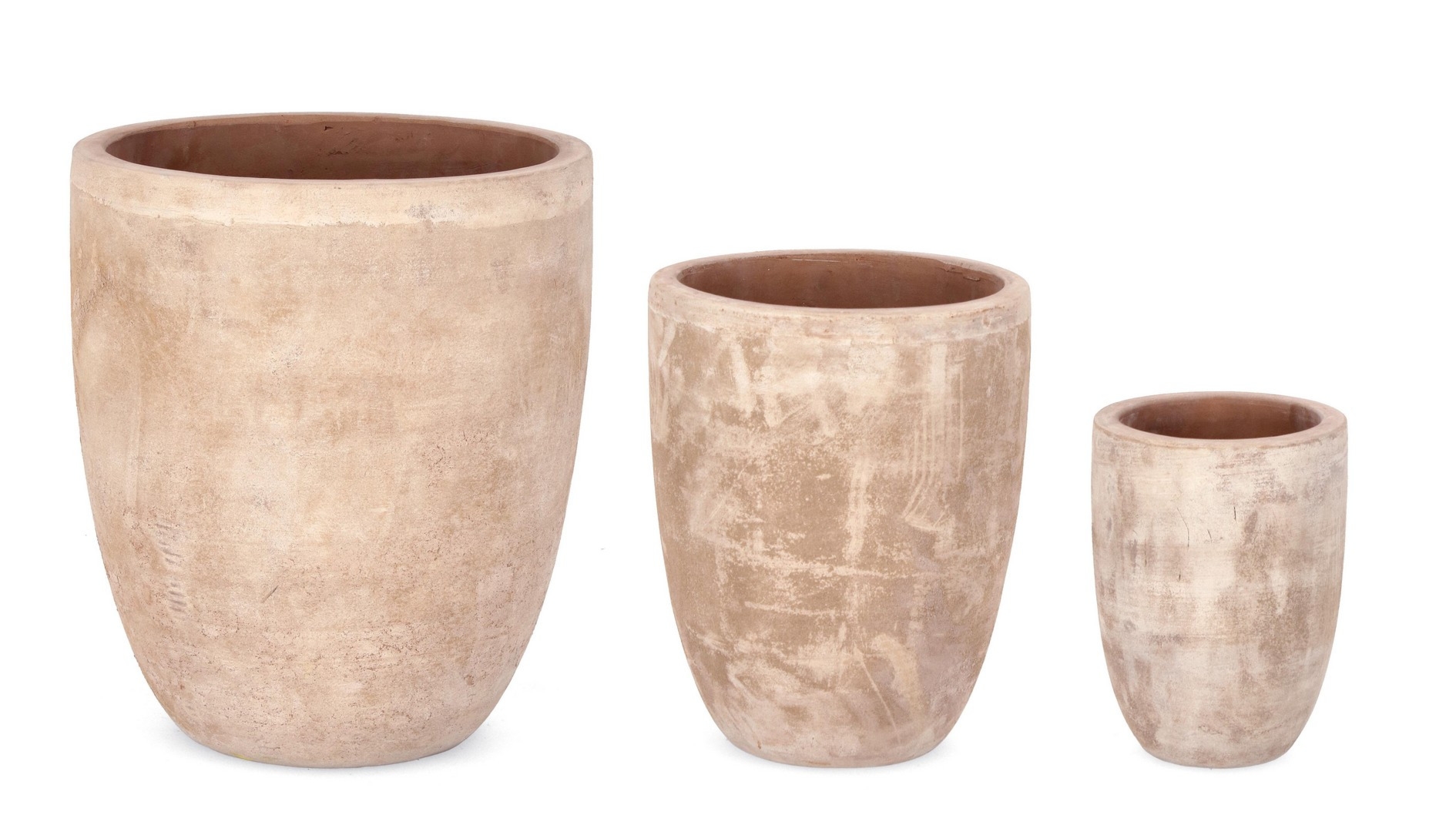 Zestaw donic ogrodowych MINH terakota Ø39,Ø28,Ø19 z terakoty Bizzotto