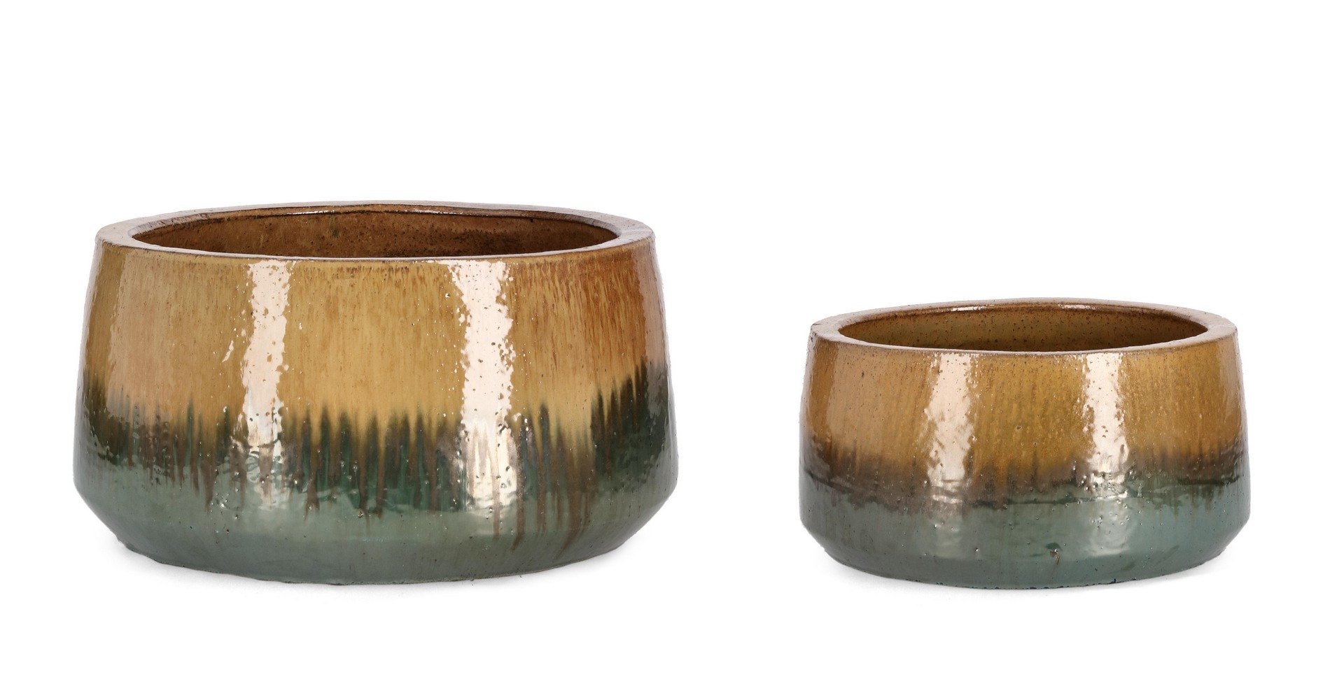 Zestaw donic ogrodowych THRAN żółty Ø36,Ø49 z terakoty Bizzotto