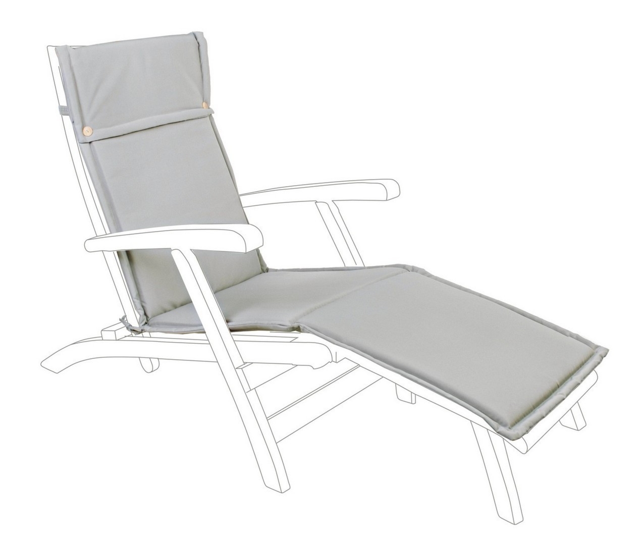 Poduszka na leżak POLY180 taupe 50x176 wodoodporna z poliestru Bizzotto