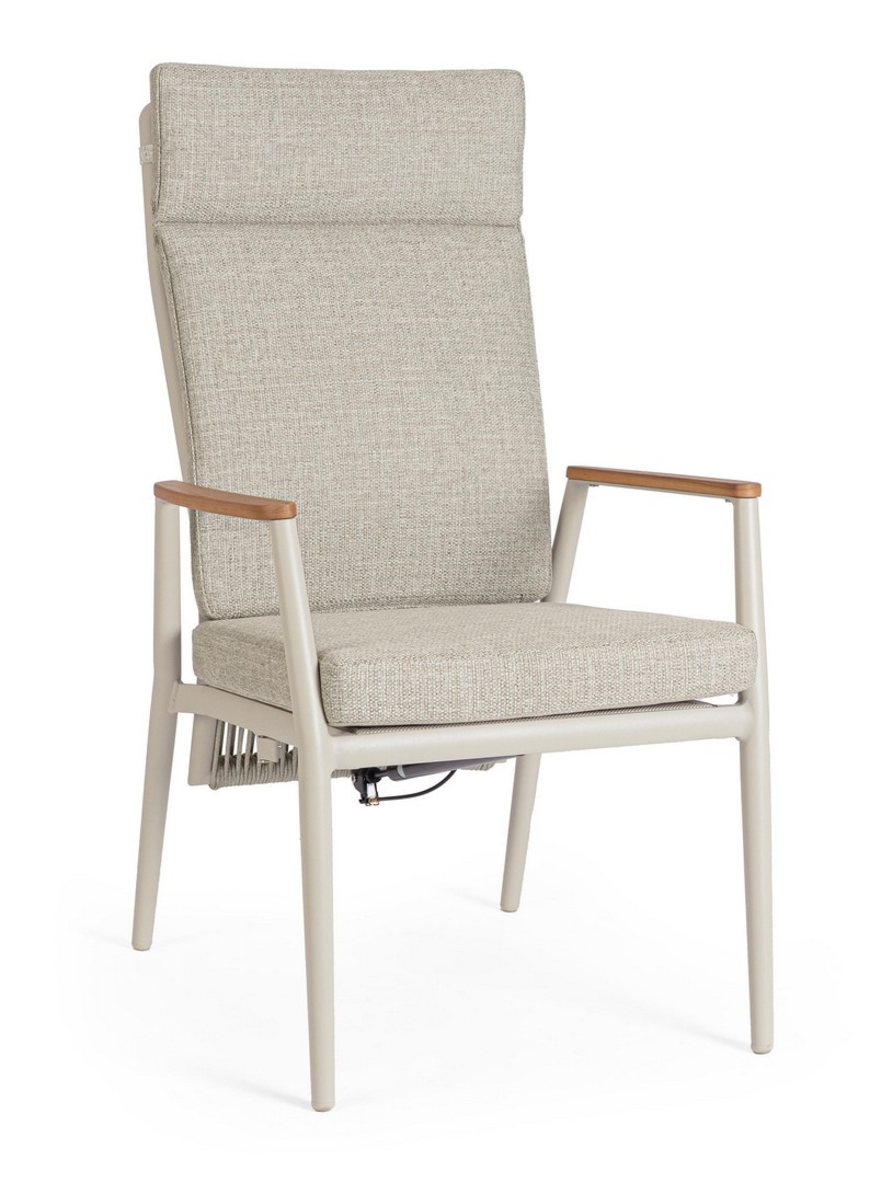 Krzesło ogrodowe FLOBERT beżowe 62x74.5 olefin teak Bizzotto