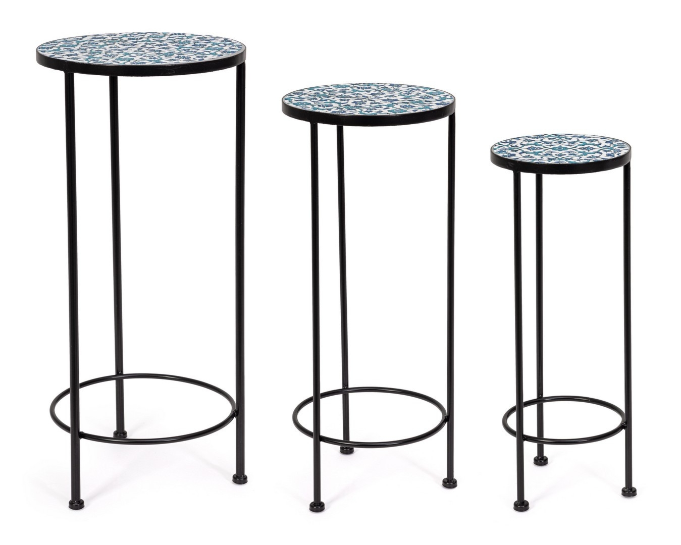 Zestaw 3 stolików SAMOS Ø30,Ø25,Ø20 stalowych Bizzotto