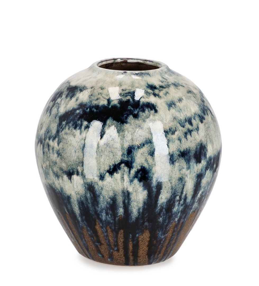 Wazon wykonany ręcznie DELFA niebieski Ø24 z terakoty Bizzotto