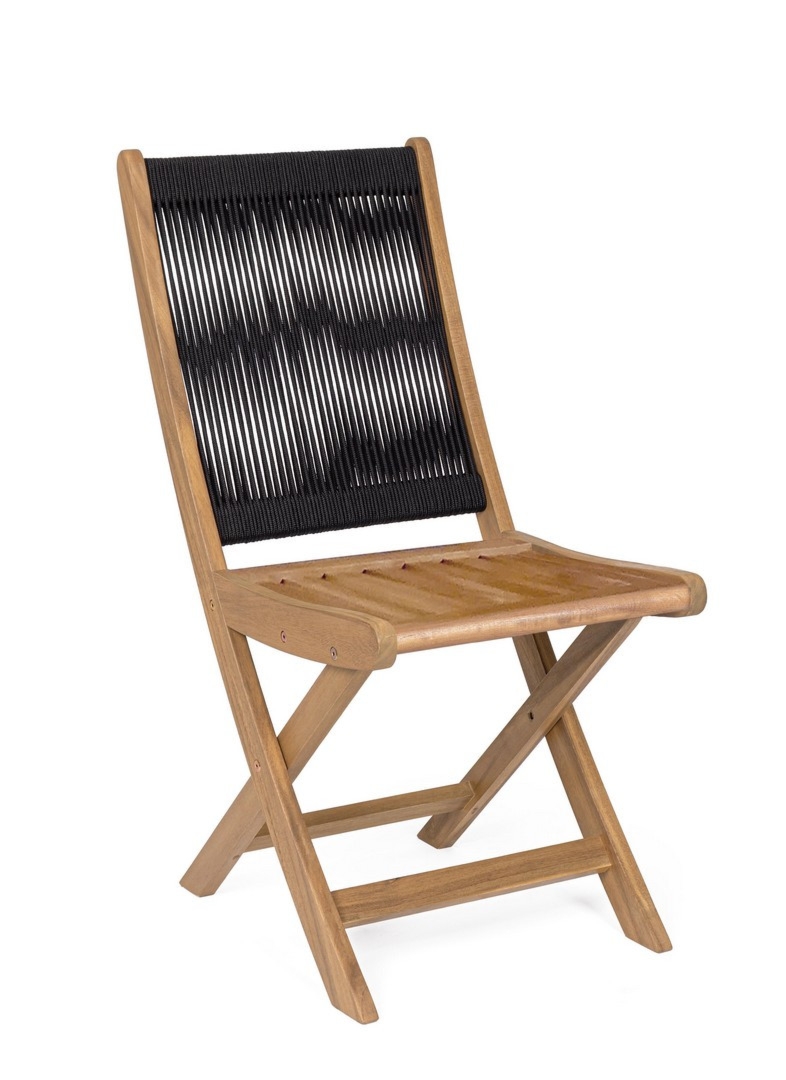 Krzesło ogrodowe DANUBIO czarne 42x61 drewno akacjowe Bizzotto