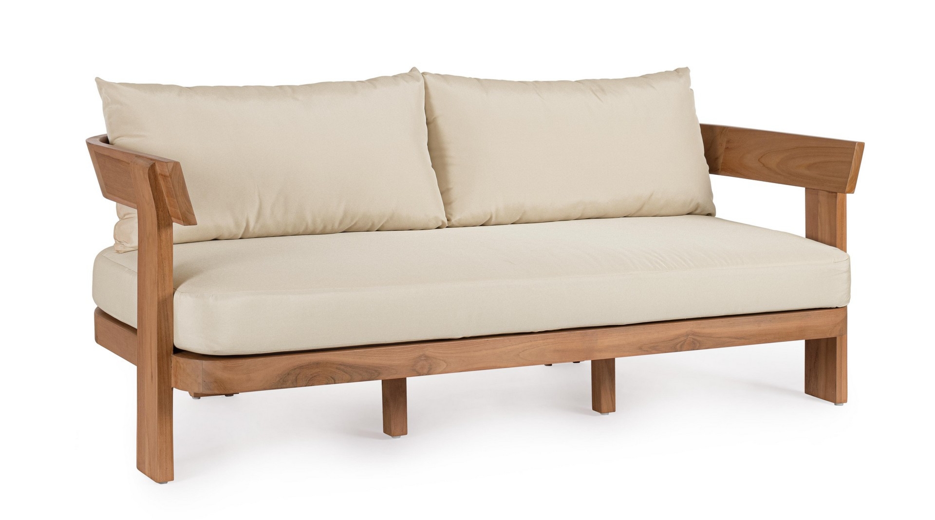 Sofa ogrodowa 3-os EVORA kremowa 182x82 z drewna teak Bizzotto