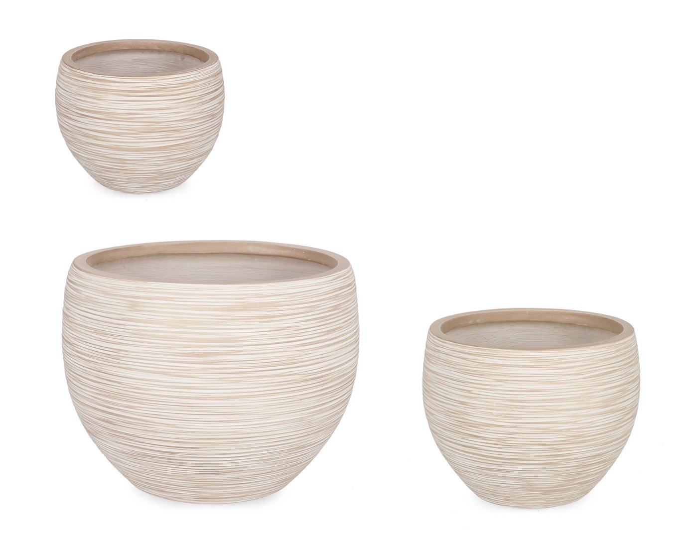 Zestaw donic ogrodowych SCRATCHY terakota Ø29,Ø37,Ø50 z włókna szklanego i gliny Bizzotto