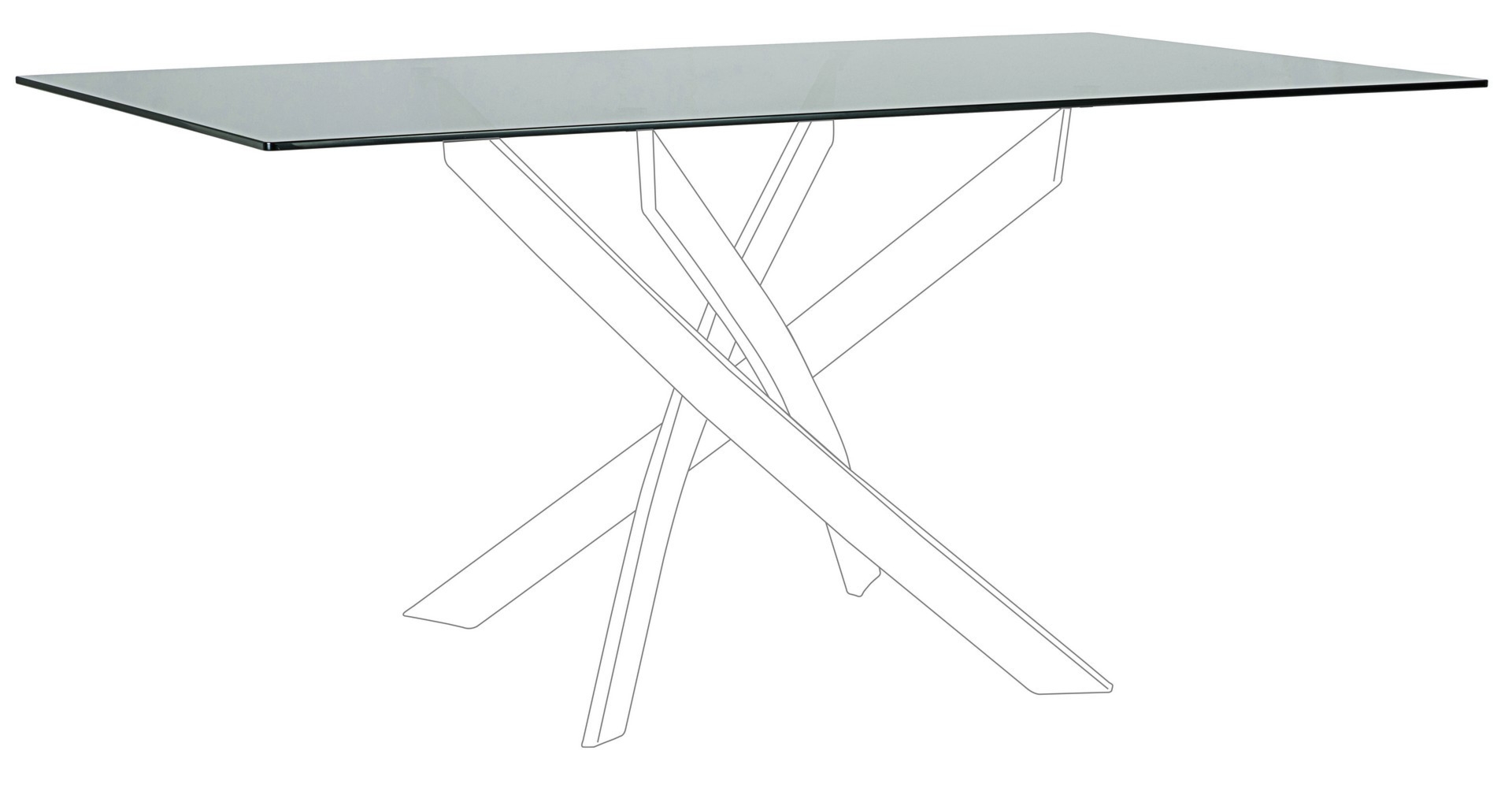 Stół George szary 160x90x0cm szkło hartowane Bizzotto