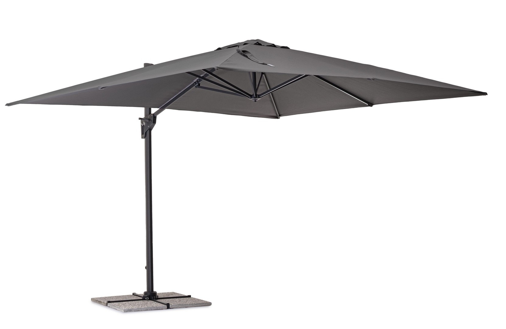 Parasol z nogą boczną PORTO black 400x300 aluminiowy Bizzotto