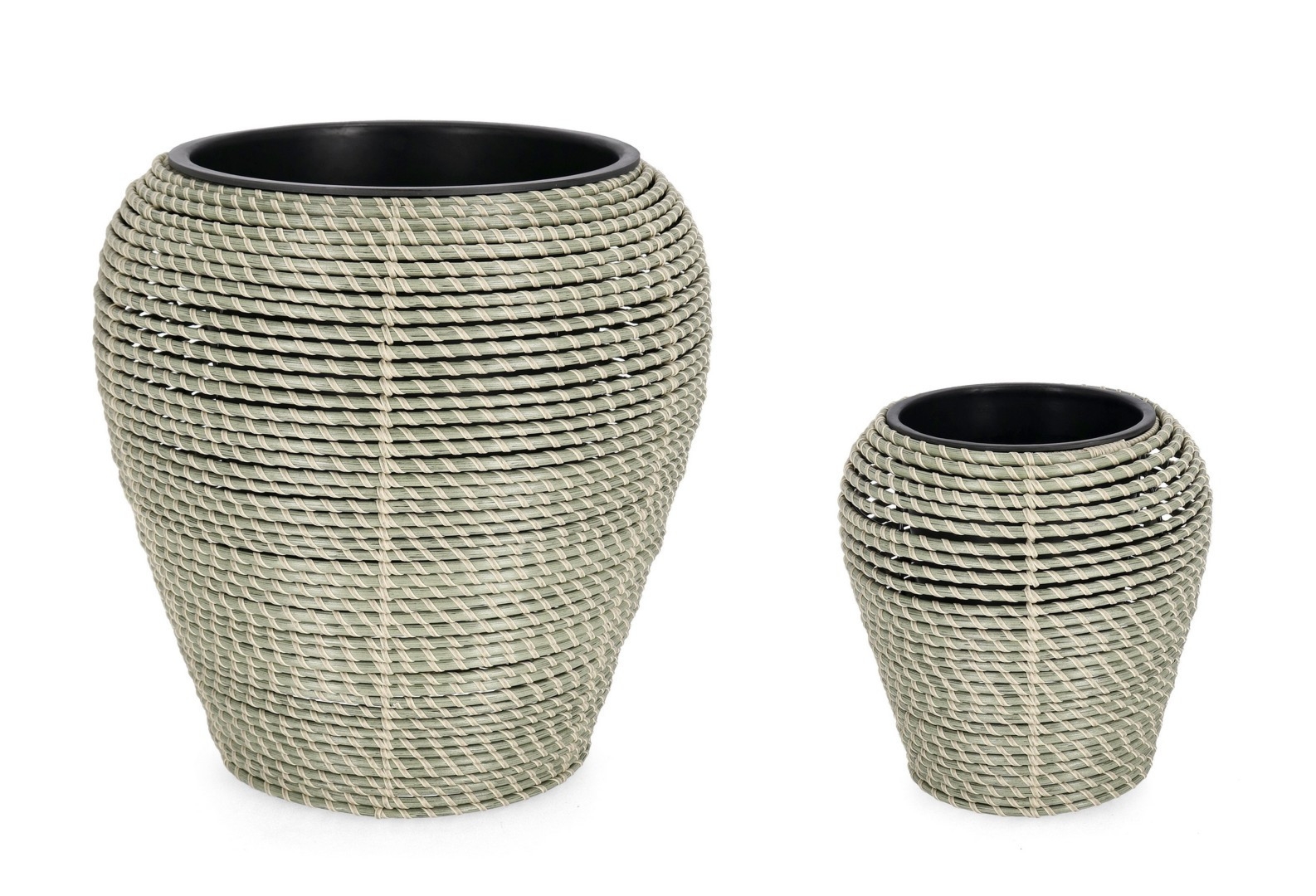 Zestaw wazonów THANH zielony Ø28,Ø45 z polietylenu Bizzotto