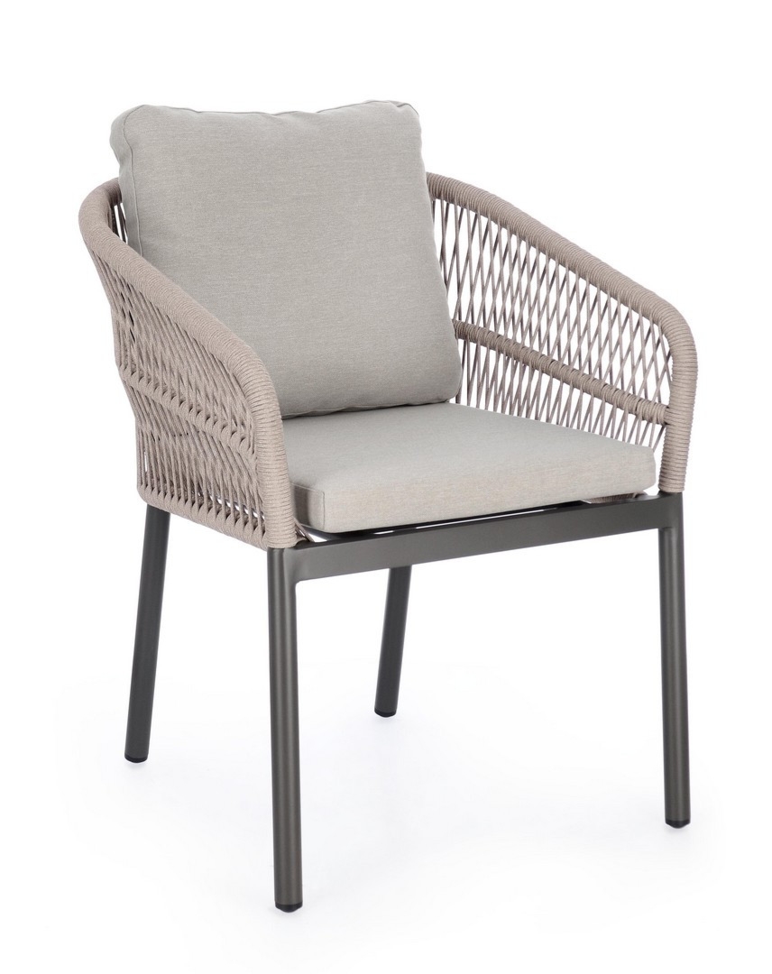 Krzesło ogrodowe GALDANA antracyt-beż 62x66 Bizzotto