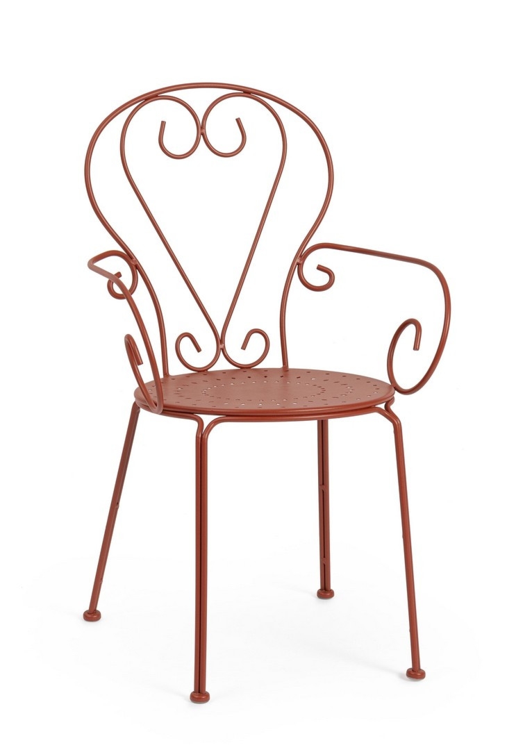 Krzesło ogrodowe ETIENNE czerwone 49x49 stalowe Bizzotto