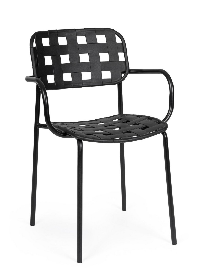 Krzesło ogrodowe CLOVER czarne 52x54 stalowe Bizzotto