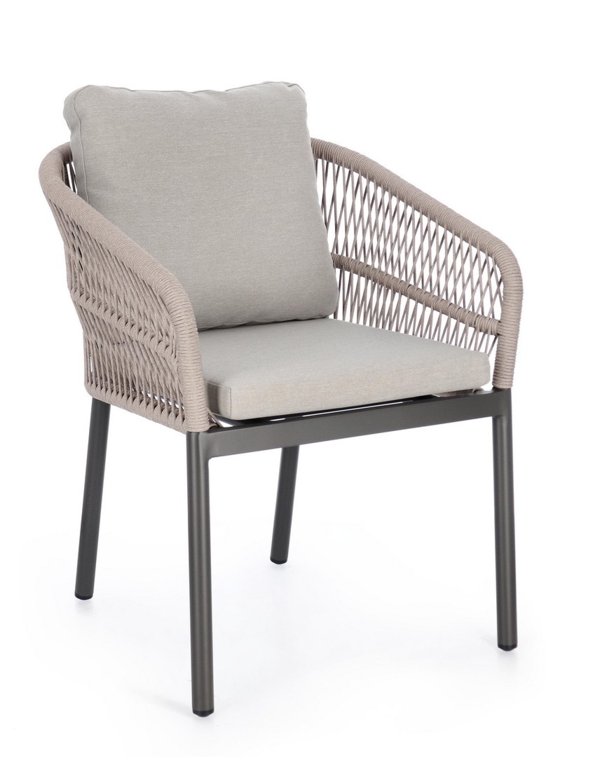 Krzesło ogrodowe GALDANA antracyt - beż 62x66 aluminiowe Bizzotto