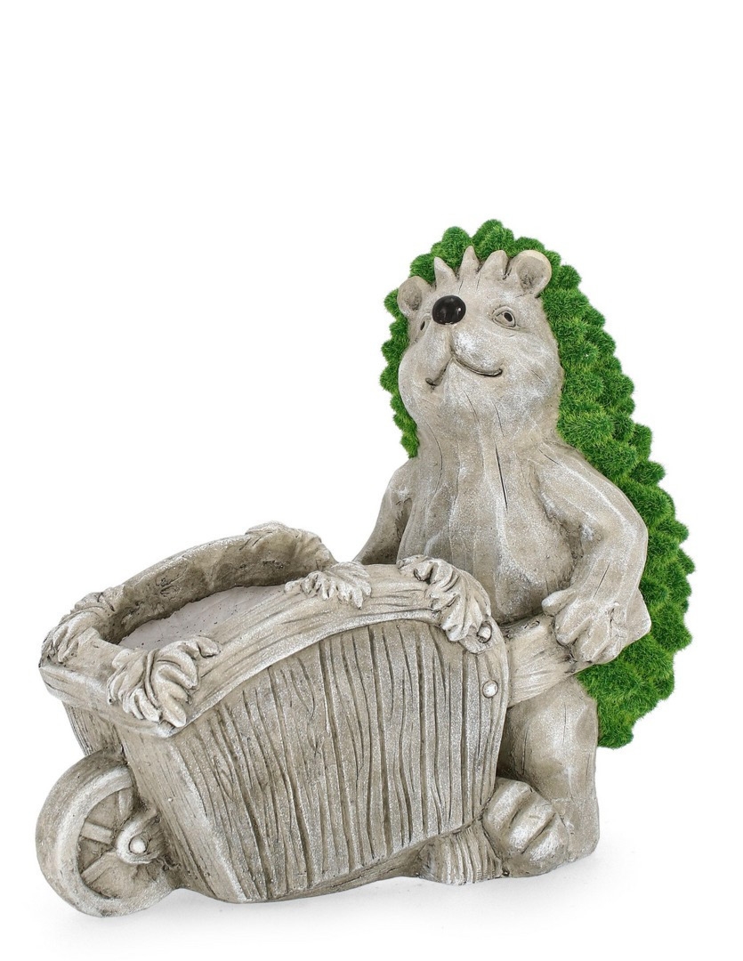 Figurka jeż z taczką HEDGEHOG 36,5x19,5x32,5h z magnezu Bizzotto