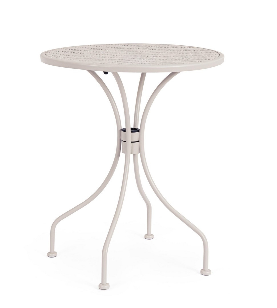 Okrągły stolik ogrodowy LIZETTE jasnoszary Ø60 stalowy Bizzotto