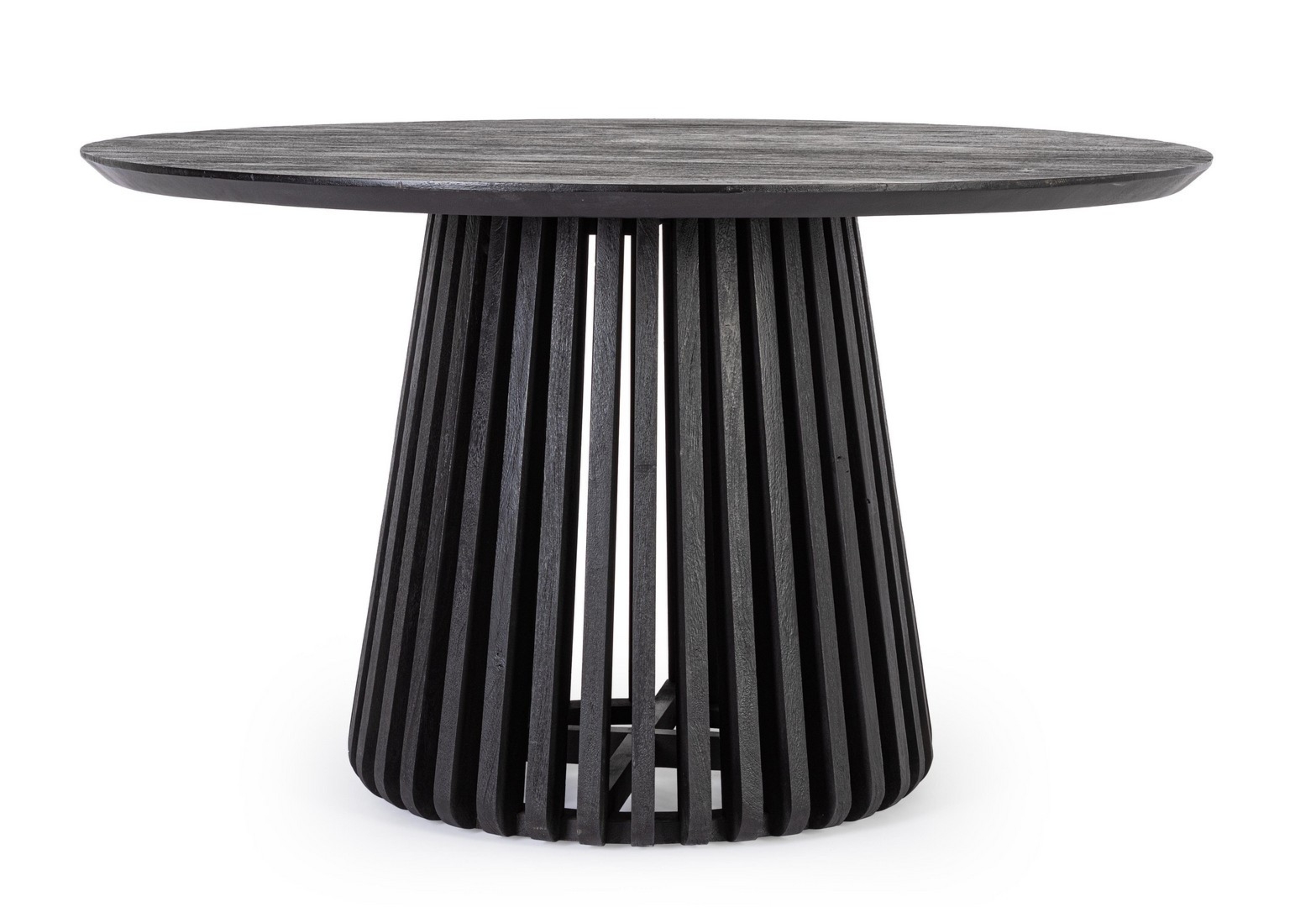 Stół Odion czarny Ø130cm drewno mango Bizzotto do montażu