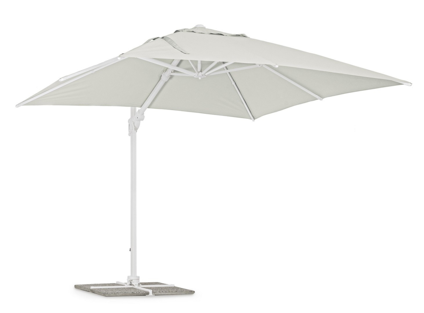 Kwadratowy parasol z nogą boczną EDEN biały 300x300 aluminiowy Bizzotto