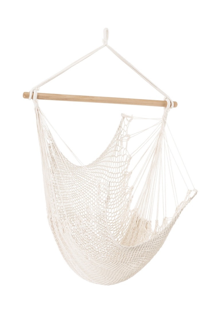 Fotel hamakowy wiszący BENIDORM biały 100x130 z polibawełny Bizzotto