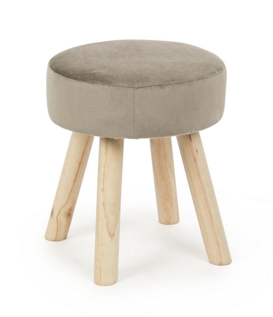 Stołek Adeline taupe 34x34x38cm MDF, PET Bizzotto