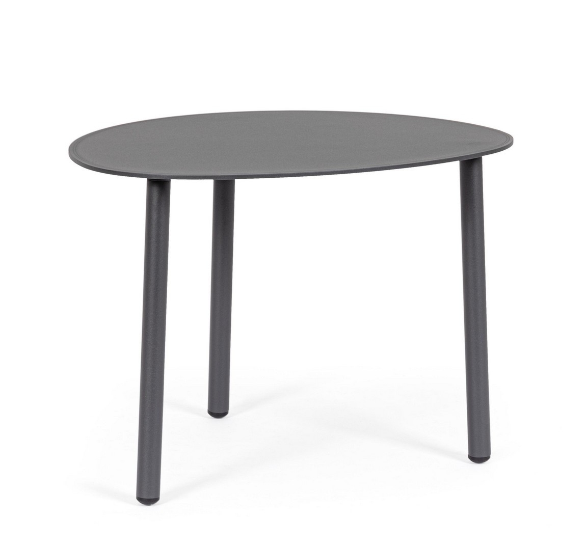 Stolik kawowy SPARKY antracytowy 55x45 aluminiowy Bizzotto