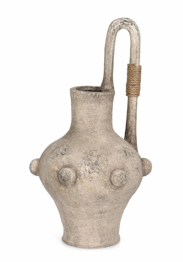 Wazon ręcznie wykonany CROMITE beżowy Ø39 z magnezu Bizzotto