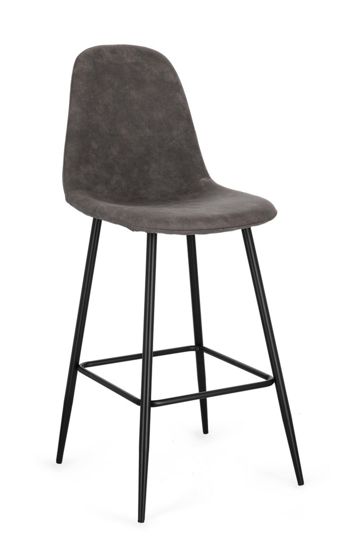 Hoker Irelia czarno-szary 44x53x112cm PU PET stal Bizzotto