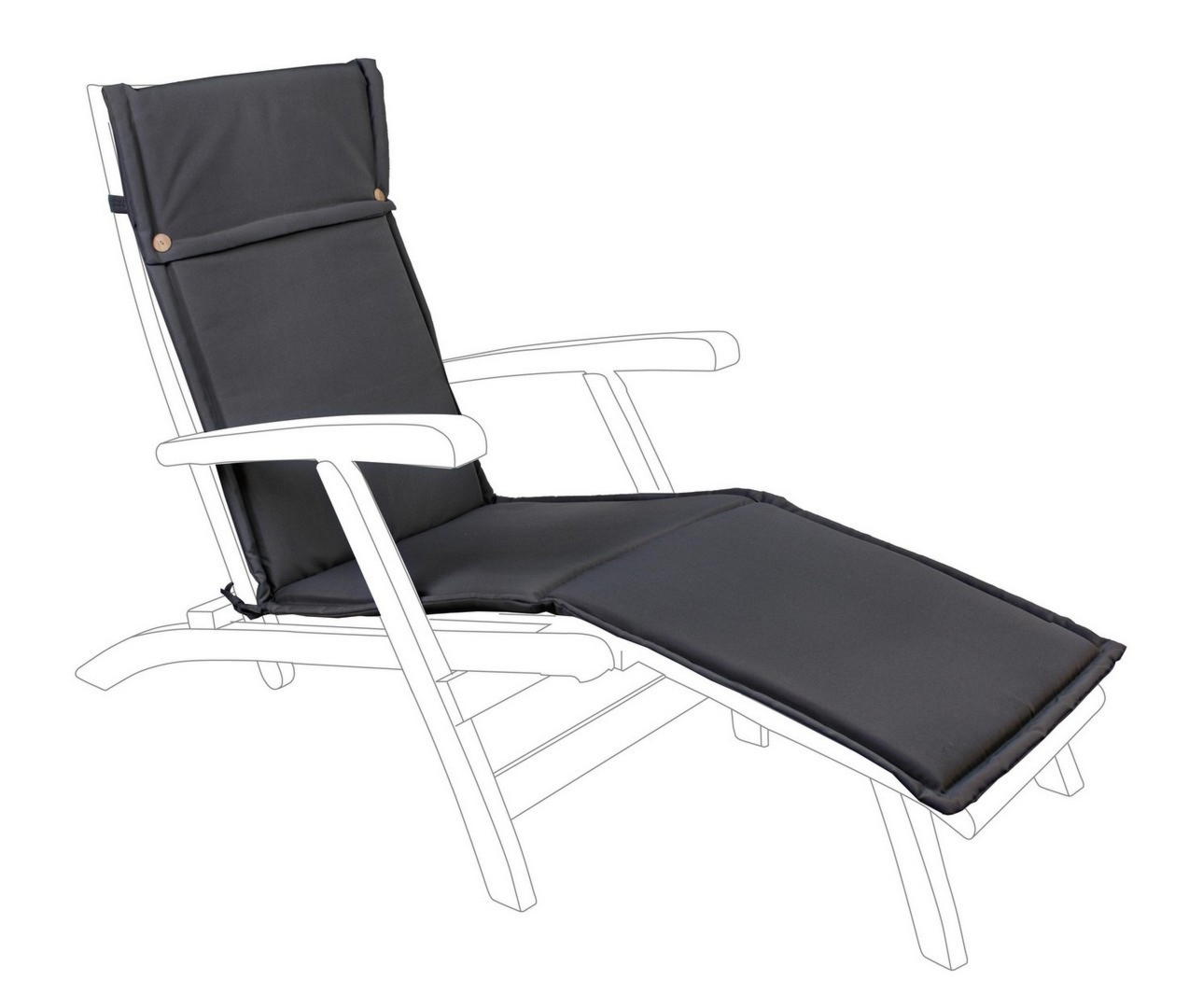 Poduszka na leżak CHARCOAL antracytowa 50x176 wodoodporna olefinowa Bizzotto