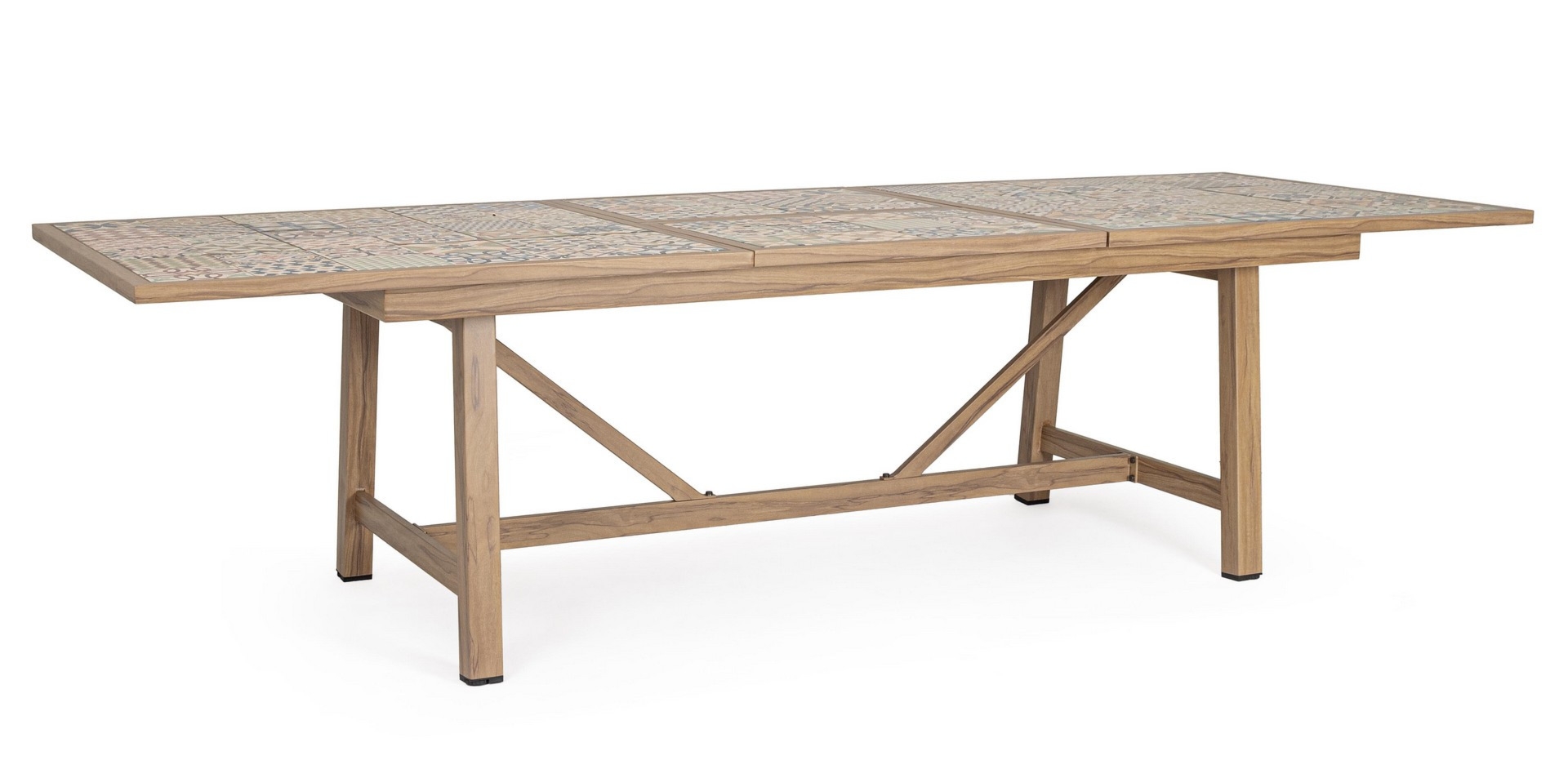 Stół ogrodowy rozkładany KALIMERA desert 212/285x106 aluminiowy z efektem drewna Bizzotto