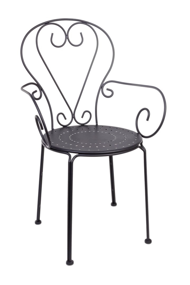 Krzesło ogrodowe ETIENNE antracytowe 49x49 stalowe Bizzotto
