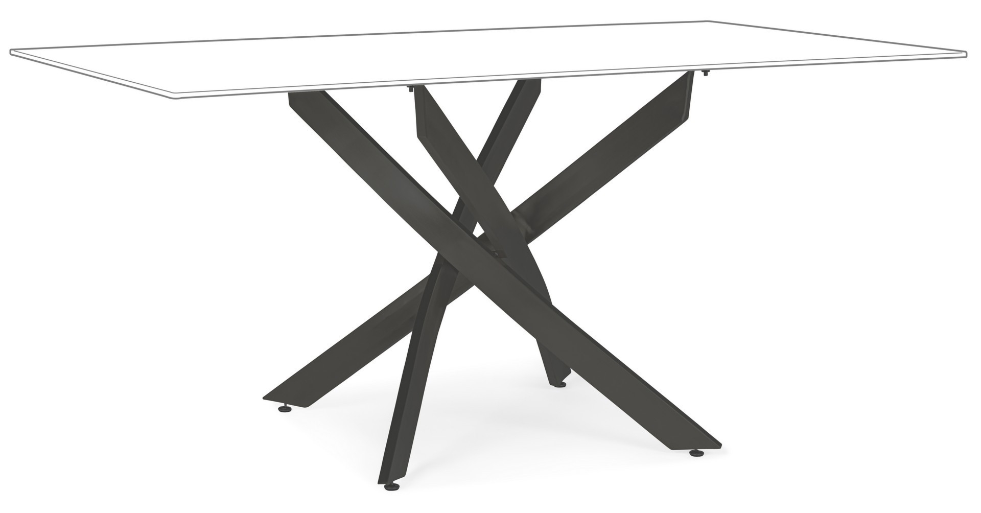 Stół George czarny 160x90x71cm stalowe nogi epoksydowe proszkowo Bizzotto