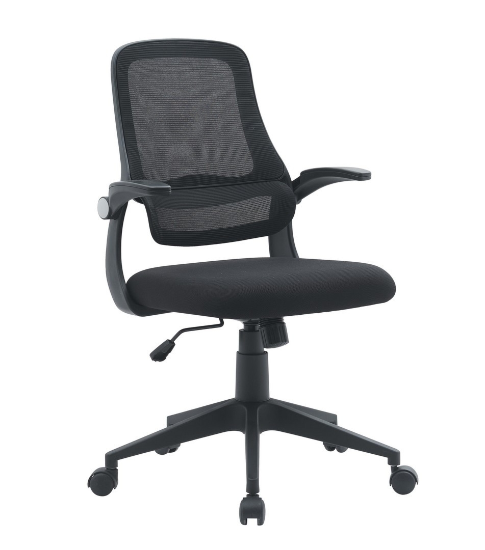 Fotel Gilmore czarny 58x55x103cm z podłokietnikami nylon PU PET Bizzotto