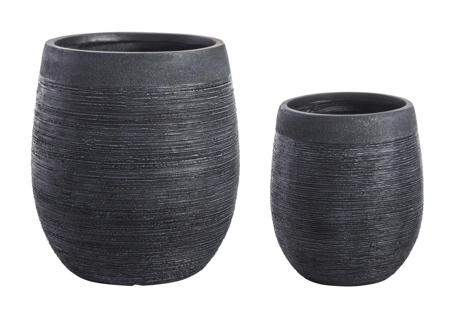Zestaw donic ogrodowych GRAFFITI czarny Ø34 z włókna szklanego i gliny Bizzotto