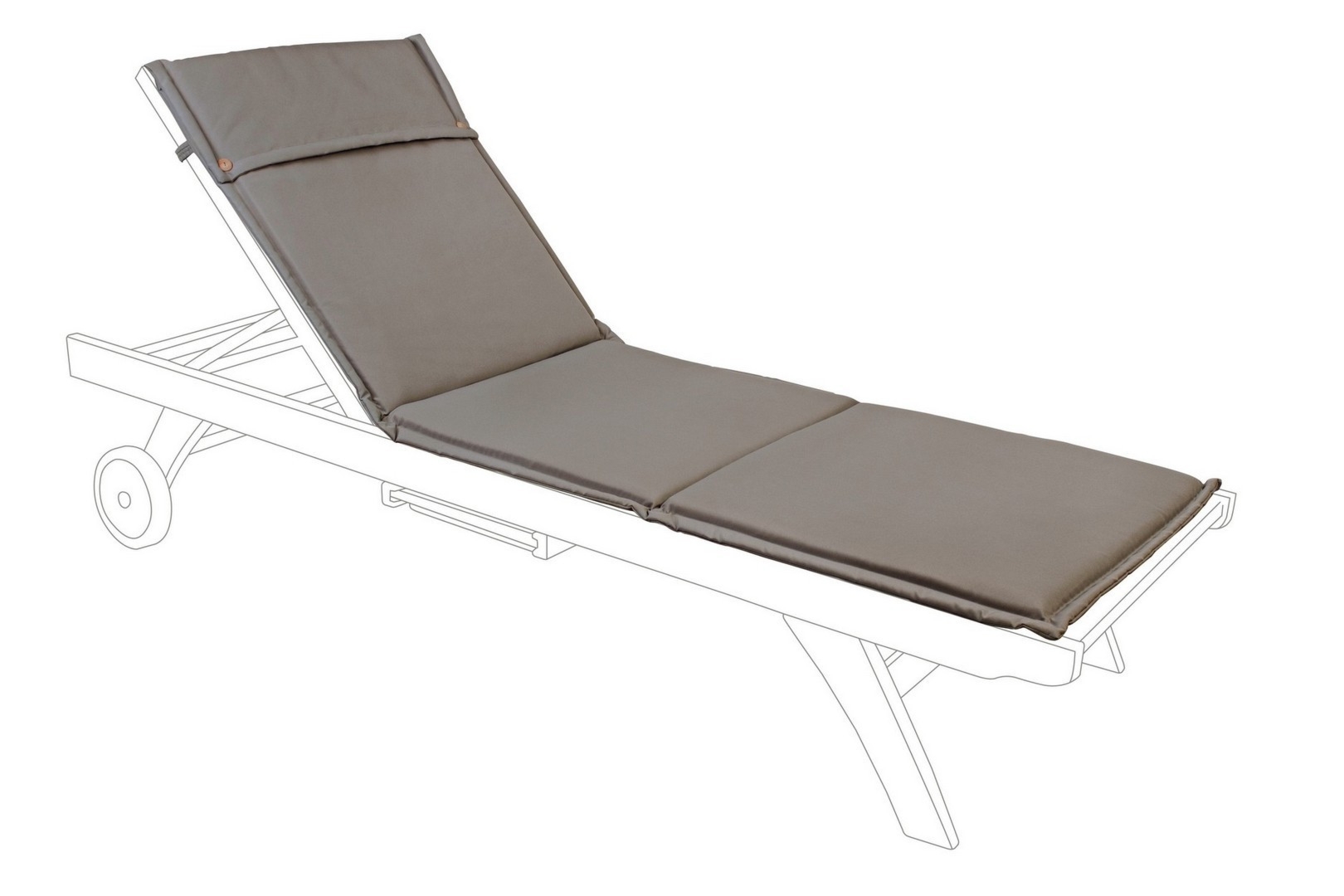 Poduszka na leżak CHOCO brązowa 63x190 wodoodporna z poliestru Bizzotto