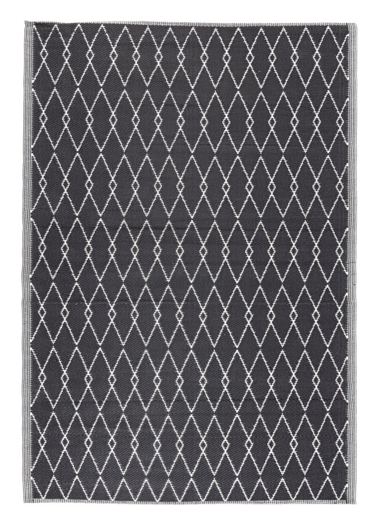 Dywan zewnętrzny HALIMA czarny 160x230 z polipropylenu Bizzotto