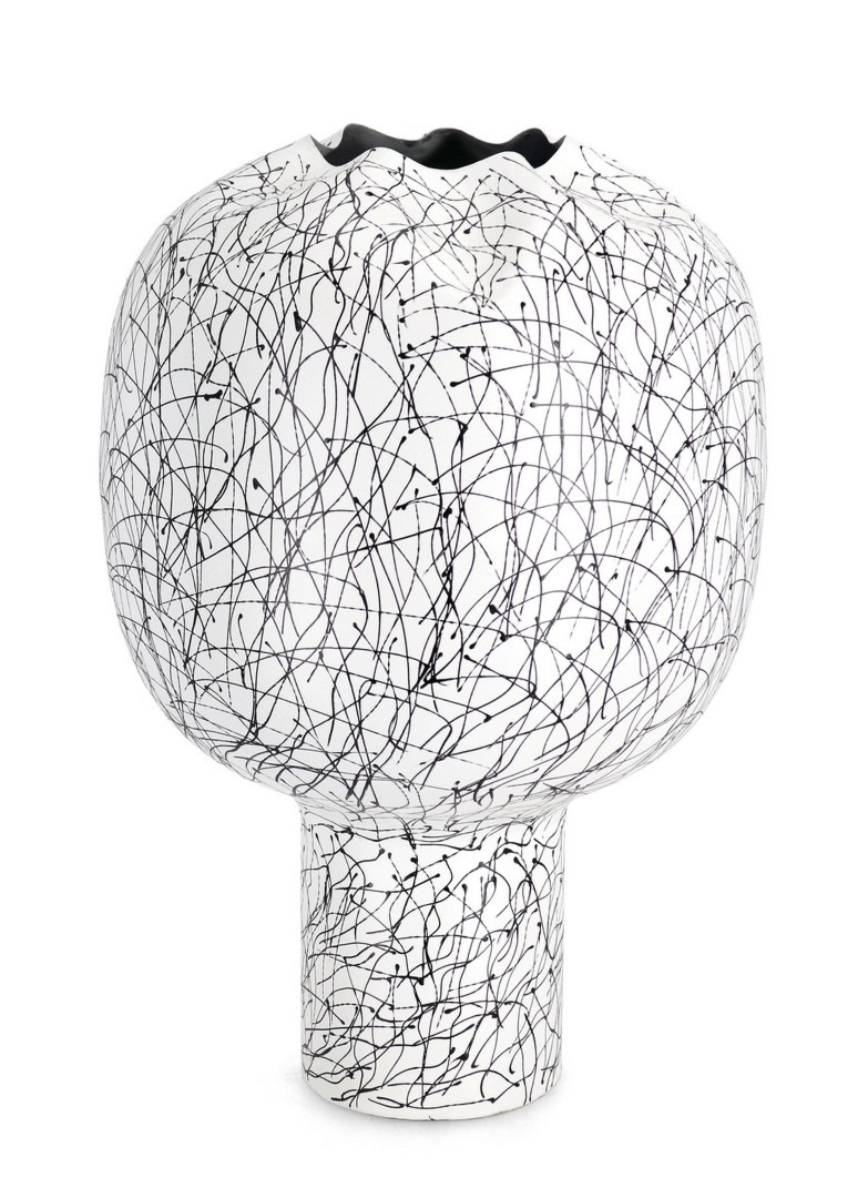 Butelka ręcznie wykonana RAINI biała Ø34 ze szkła Bizzotto