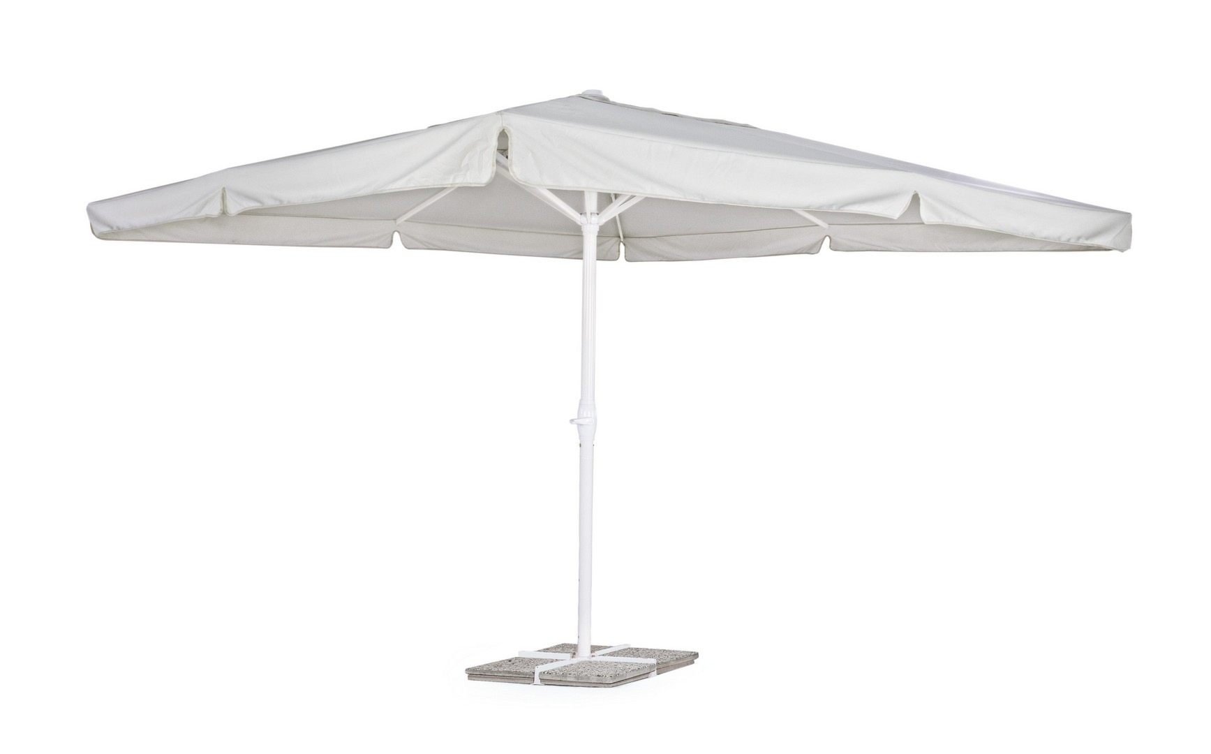 Parasol ogrodowy z nogą centralną ALGHERO biały 400x400 aluminiowy Bizzotto