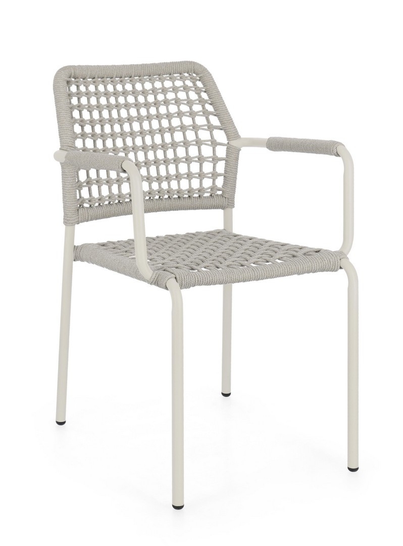 Krzesło ogrodowe RAJADA kremowe 53x61 aluminiowe Bizzotto